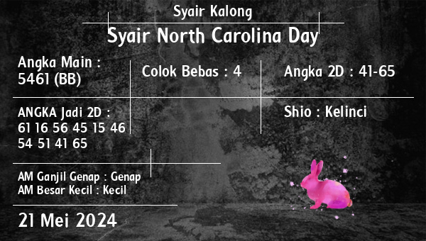 Syair Kalong - Syair North Carolina Day