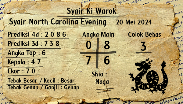 Syair Ki Warok - Syair North Carolina Evening