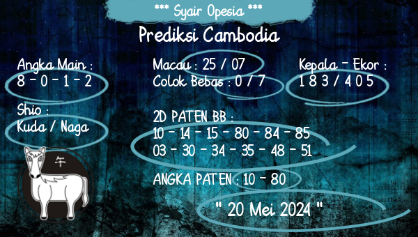 Syair Opesia - Prediksi Cambodia
