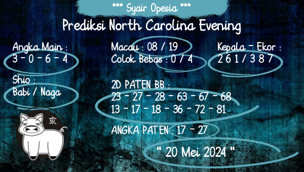 Syair Opesia - Prediksi North Carolina Evening