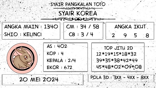 SYAIR PANGKALAN TOTO - Syair Korea