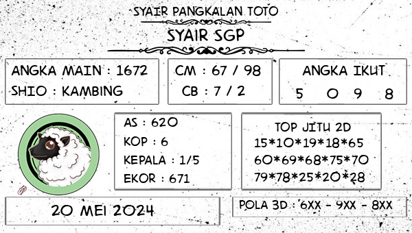 SYAIR PANGKALAN TOTO - Syair SGP